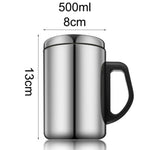 Stainless Steel Coffee Cup With Handle Insulated Thermos Travel Mug 500ml/350ml