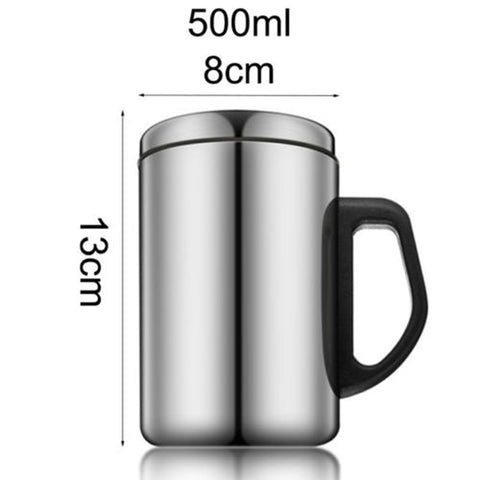 Stainless Steel Coffee Cup With Handle Insulated Thermos Travel Mug 500ml/350ml